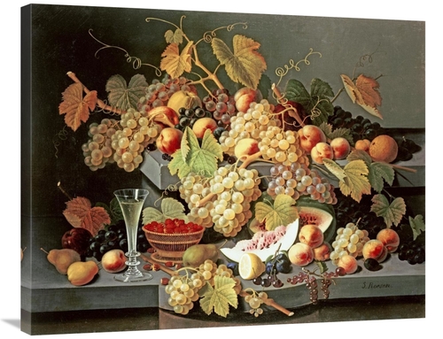 Global Gallery GCS-268481-36-142 36 in. Still Life with Fruit & a Glas