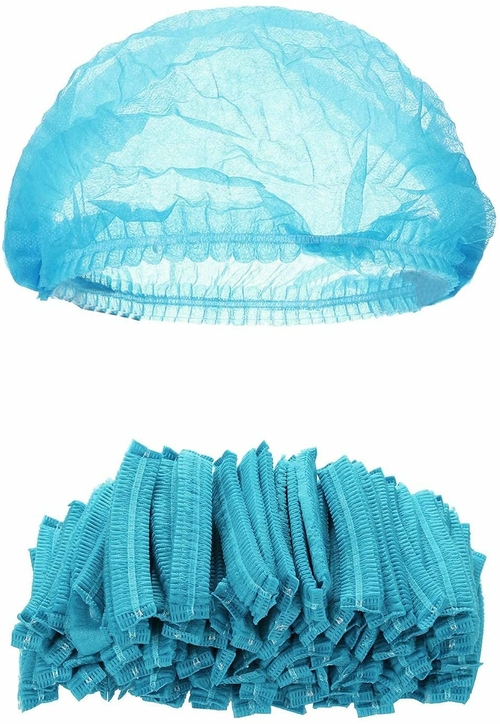 AMZ Pack of 50 Blue Mob Caps 21” Hair Caps with Elastic Stretch Band