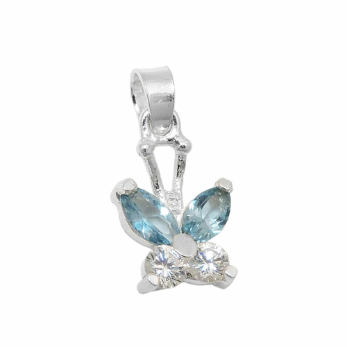 pendant butterfly zirconia silver 925