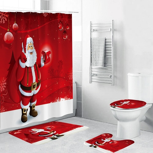 Shower Curtain Home Christmas Decoration Non Slip