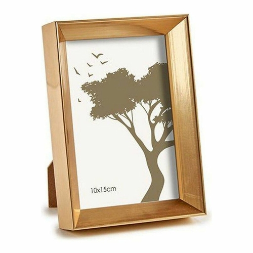 Photo frame Golden Plastic Glass (10 x 15 cm)