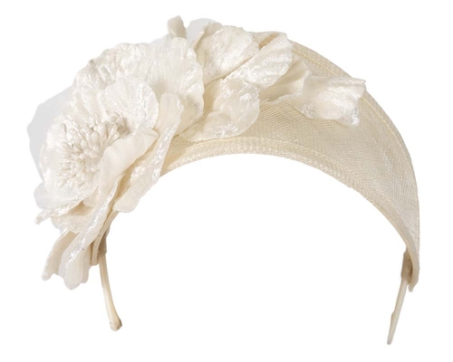 Wide cream flower headband fascinator