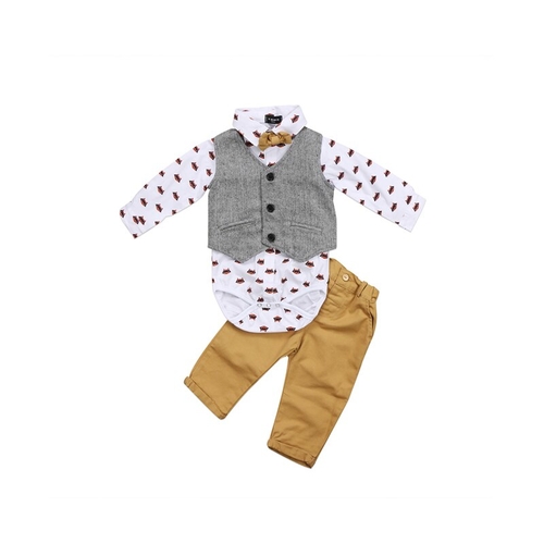 2017 Formal Fashion 3PCS Newborn Infant Baby Boys