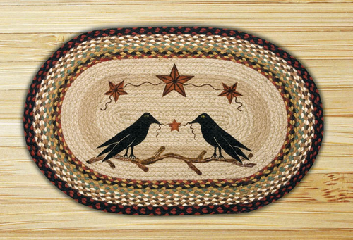 Earth Rugs 65-019CBS Crow & Barn Stars Oval Patch