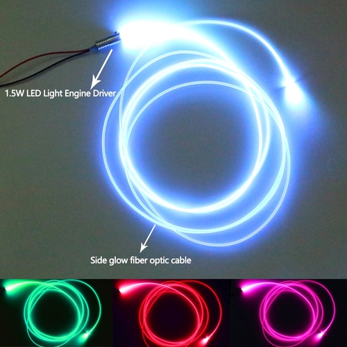 3m DC12V side glow fiber optic light kit for car
