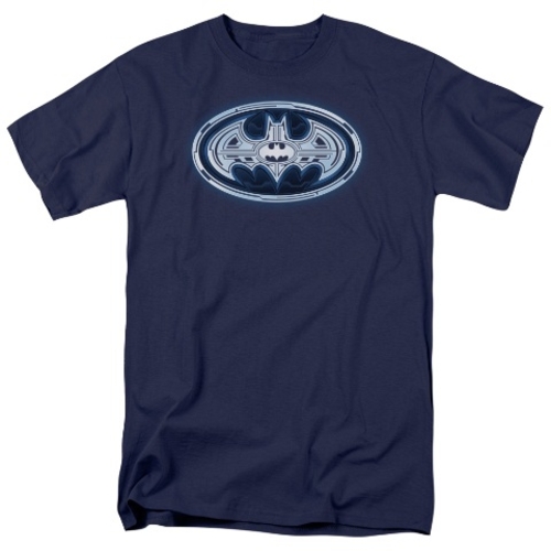 Batman-Cyber Bat Shield - Short Sleeve Adult 18-1 Tee - Navy, 3X