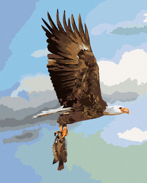 Zuty - Paint by Numbers - EAGLE CATCHING A FISH (D. RUSTY RUST), 40x50