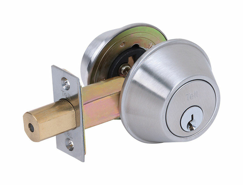 Tell Manufacturing 5005088 Satin Nickel Steel Double Cylinder Deadbolt