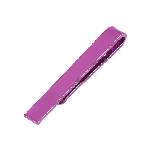 Plain Metal Tie Clip - Fuchsia Pink
