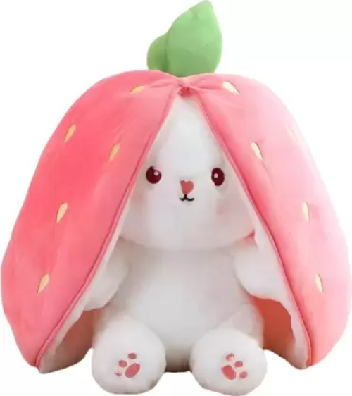 Fruit Rabbit Reversible Soft Toy with Zipper-Cute Rabbit Toy Gift for
