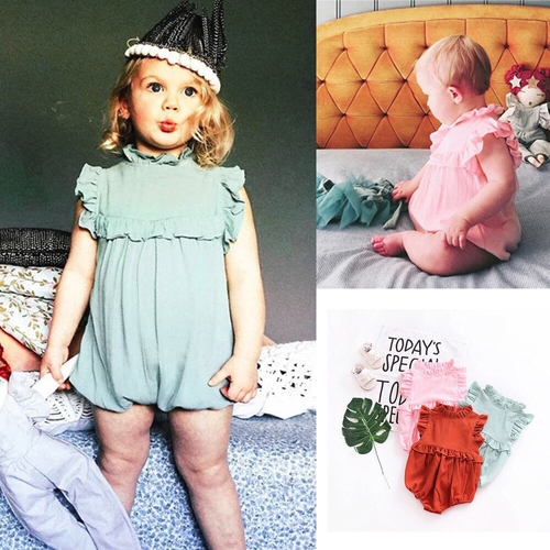 Hot Sale Newborn Baby Girl Rompers Solid