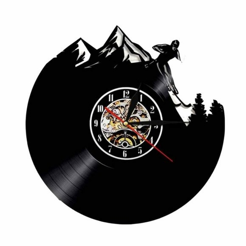 WINTER SPORT ORNAMENT VINYL RECORD WALL CLOCK UNIQUE GIFT