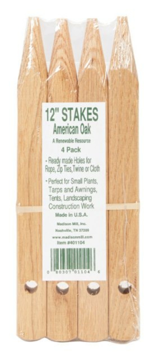 Madison Mill 401104 Oak Landscaping Stakes  Wood - 4 Piece