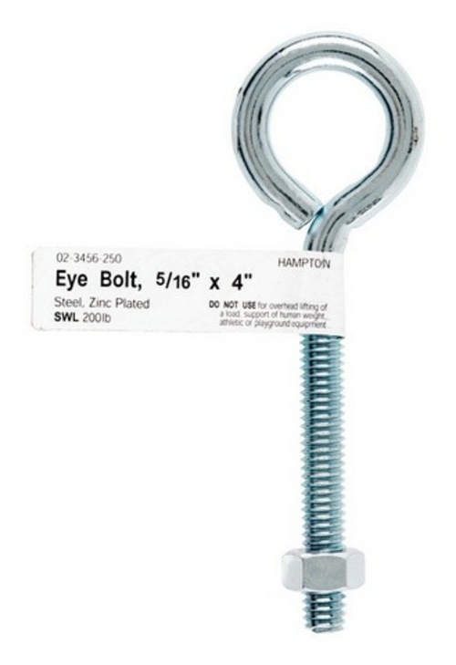 Hampton 02-3456-250 0.31 x 4 in. Eye Bolt with Nut - pack of 10