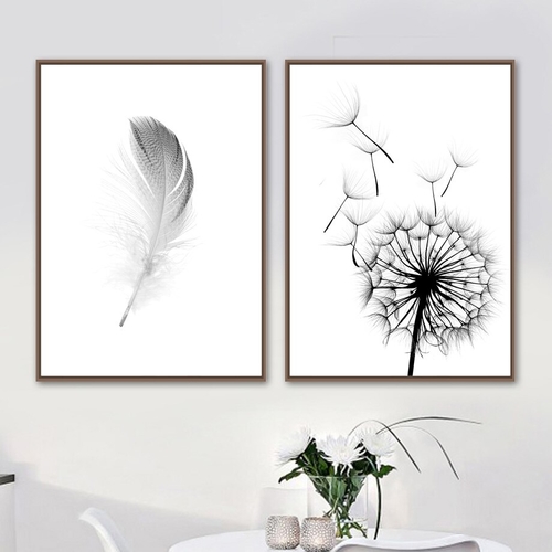 Dandelion Feather Wall Art Canvas