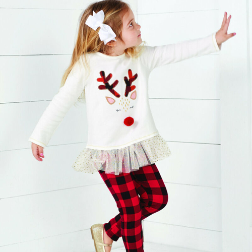 Kids Gir's 2 Pcs Christmas Clothes Set Baby Girls