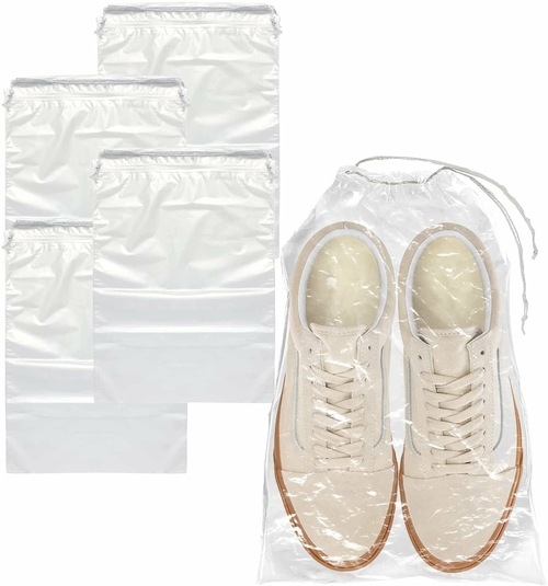 PUREVACY Travel Shoe Bags 9" x 12". Pack of 50 Clear Plastic 2 mil