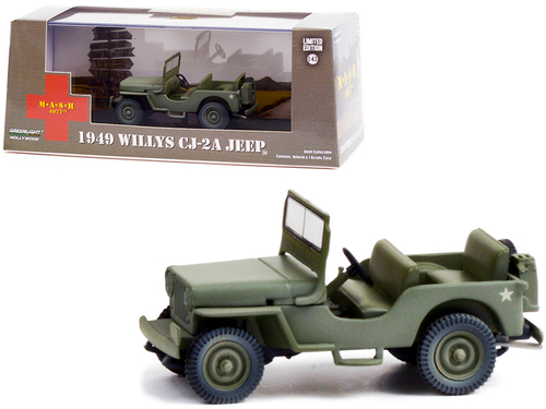 1949 Willys CJ-2A Jeep Army Green \MASH\" (1972-1983) TV Series 1/43