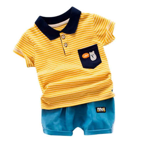 Striped Baby Boy Clothes Summer Newborn Baby Boy