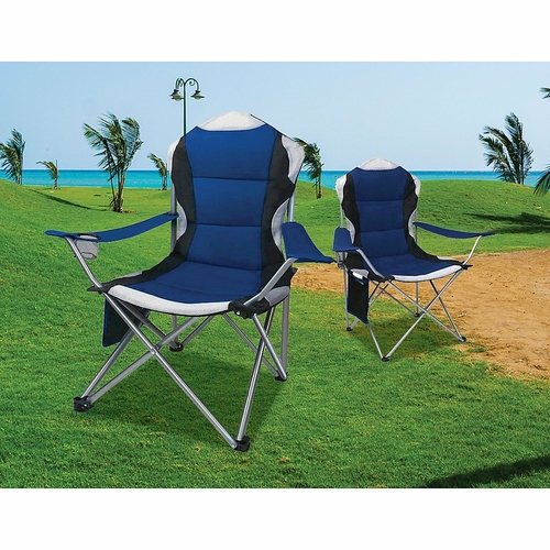 2x Folding Camping Arm Chairs Portable Outdoor Garden Fishing Tourer