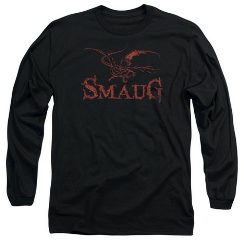 Trevco Hobbit-Dragon Long Sleeve Adult 18-1 Tee- Black - Small