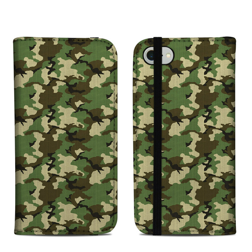 DecalGirl AIP8FC-WCAMO Apple iPhone 7 & 8 Folio Case - Woodland Camo