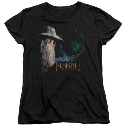 Trevco The Hobbit-The Door Short Sleeve Womens Tee- Black - Small