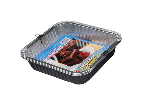 Home Plus 6392062 8 x 8 in. Durable Foil Square Cake Pan - Silver- pac