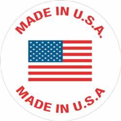 Tape Logic USA301 1 in. Made in U.S.A. Circle Labels - Red, White 