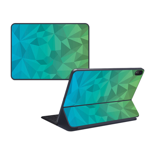 MightySkins APIPSK1218-Blue Green Polygon Skin for Apple iPad Pro Smar