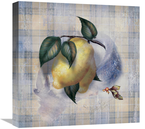 Global Gallery GCS-122856-1818-142 18 x 18 in. Tartan Fruit-Lemon Art 