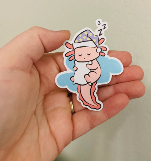 Axolotl Sleeping Sticker/Magnet