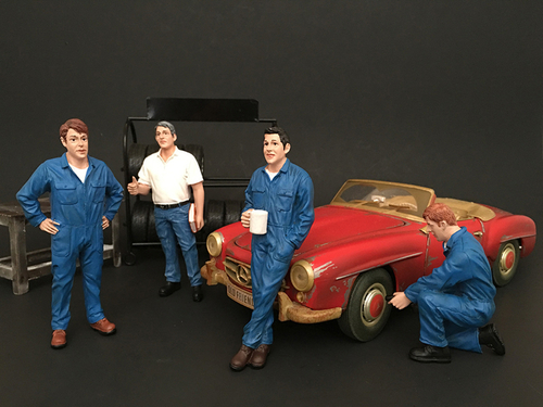 \Mechanics\" 4 piece Figurine Set for 1/24 Scale Models by American