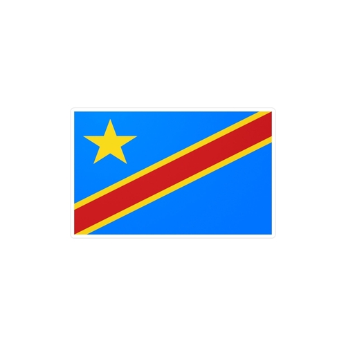 Autocollant Drapeau de la république démocratique du Congo en plusieur