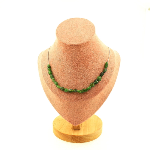 Diopside from Brazil 20 beads necklace. 