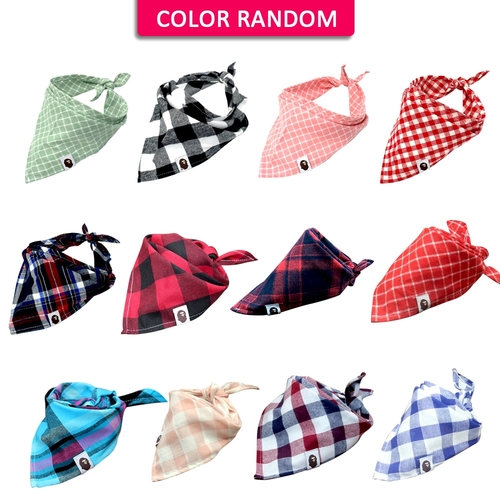 5pcs Dog Bandana Plaid Pet Scarf Bow ties Collar