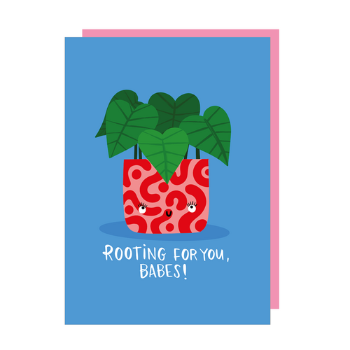 Rooting for You Cactus Plant Encouragement Card (Pack of 6)