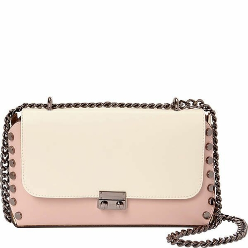 Sharo Deleite 36 Two-Toned Studded Italian Leather Shoulder Bag