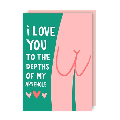 Arsehole Funny Love Card (Valentine's, Anniversary) (Pack of 6)