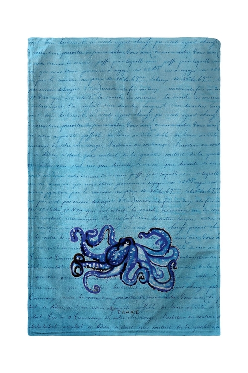 Betsy Drake BT534 30 x 50 in. Blue Script Octopus Beach Towel