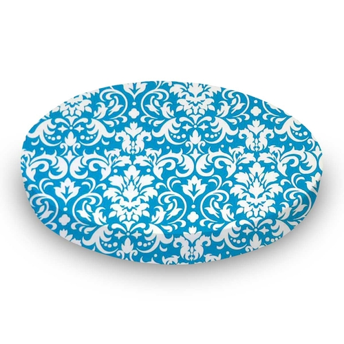 SheetWorld Fitted Round Crib Sheet - 100% Cotton Woven - Turquoise