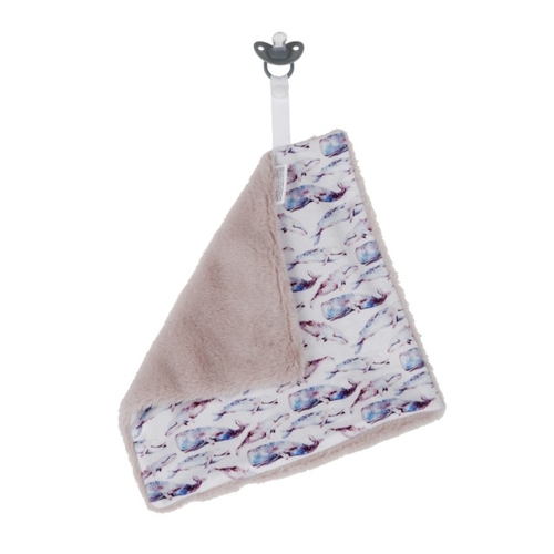 Oh Whaley? - Doodalou Minky and Faux Fur Pacifier Blanket