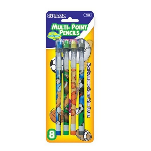 Bazic 730  Sports Multi-Point Pencil (8/Pack) Pack of 24