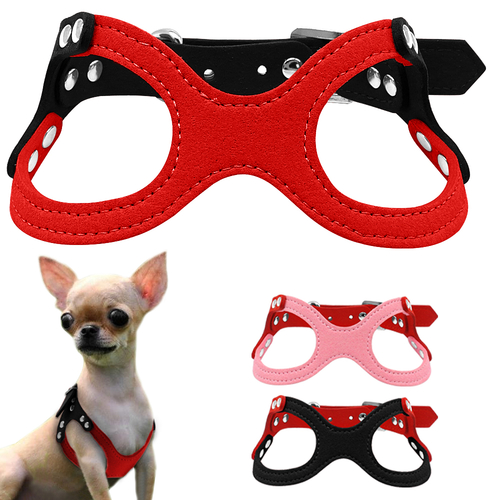 Cute Soft Suede Small Dog Cat Harness Adjustable
