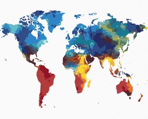 Paint by Numbers - COLOURFUL WORLD MAP III