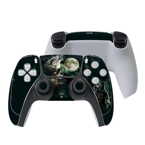DecalGirl PS5C-TWOLVES Sony PS5 Controller Skin - Three Wolf Moon
