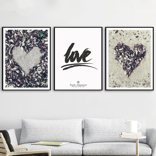 Love Heart Leaves Quotes Wall Art Canvas