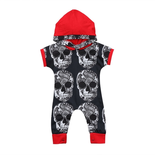 Hooded Black Skull Head Summer Toddler Infant