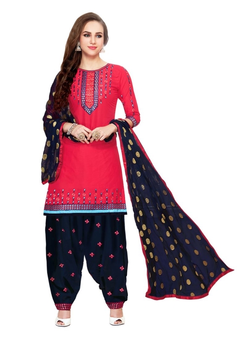 Generic Women's Pure Cotton Salwar Material (Dark