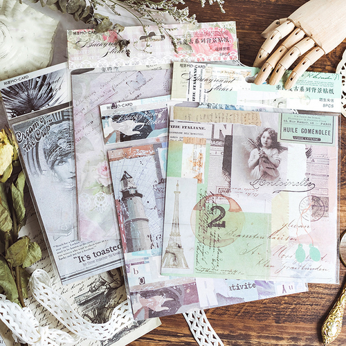 8PCS/ PACK Retro Newspaper Letter Sticker Marker